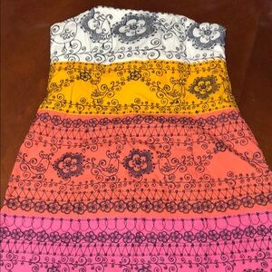 Lilly Pulitzer multi colored strapless dress
